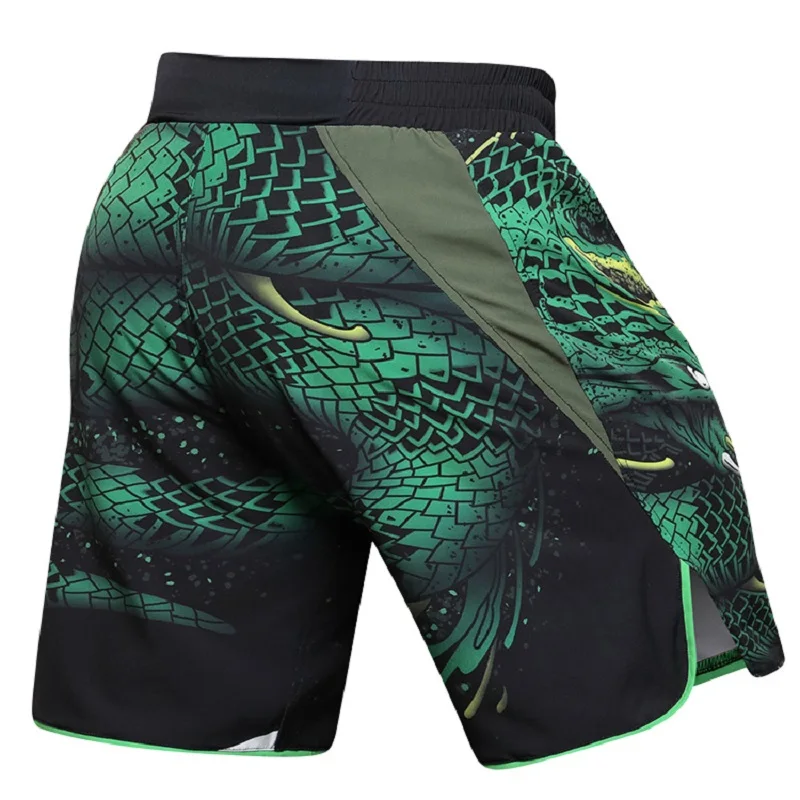 Calça curta de treino MMA masculina, sem Gi BJJ, luta, Kickboxing, personalizado, Muay Thai, Ginásio, Sublimação, Calção de luta, Verde, Masculino