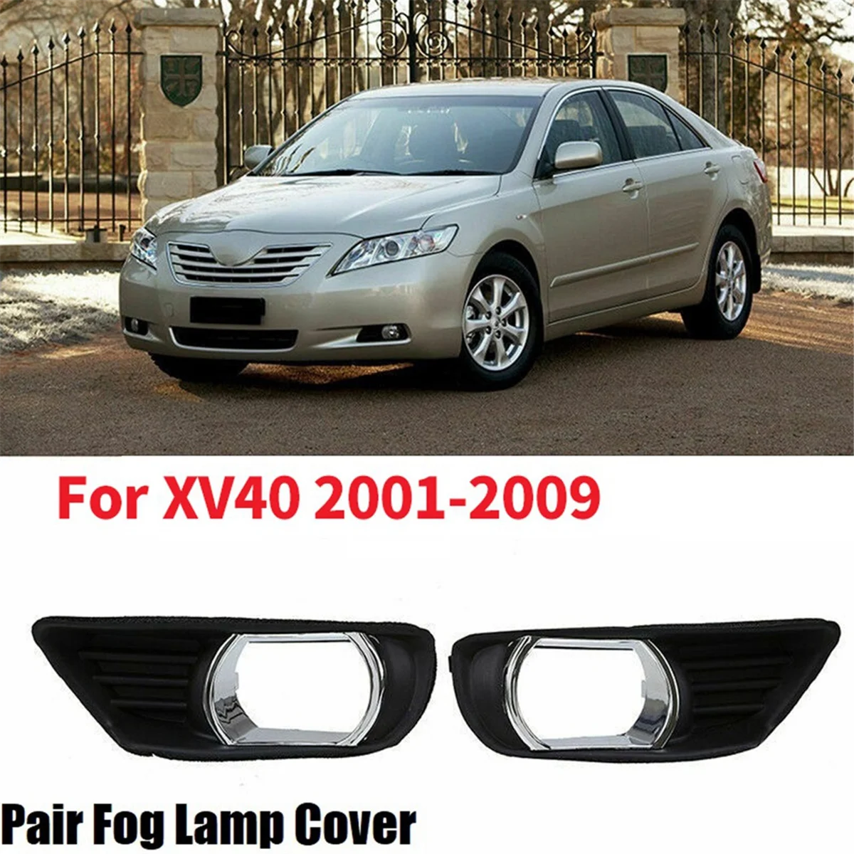 Car Front Fog Lamp Decorative Plate Fog Lamp Plating Cover Frame for Toyota Camry XV40 2007-2009 52128-06040