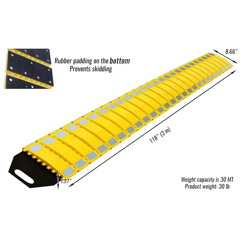 Roadway Products Rubber Kerb Ramp Garage Car Ramp Highway Portable Speed Reducer