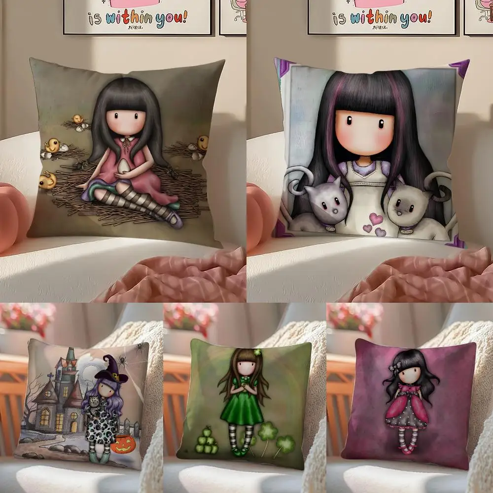 S-Santoro G-Gorjuss ANIME Cushion Cover Short Plush Pillowcase Sofa Decorative Cushion Bed Pillow Gift Idea