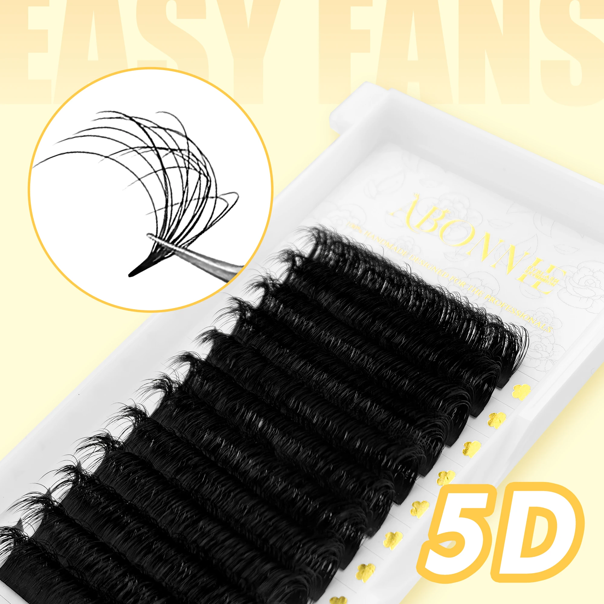 

ABONNIE Fluffy 5D Easy Fan Lashes Кашемировые матовые объемные наращивание ресниц Mega Fans Self Bloom Eyelashes