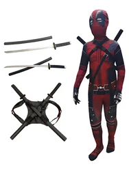 Deadpool Superheroes Child Costume Kid Halloween Cosplay Costume Deadpool Kids Suit Jumpsuit Superhero Deadpool Child Costume