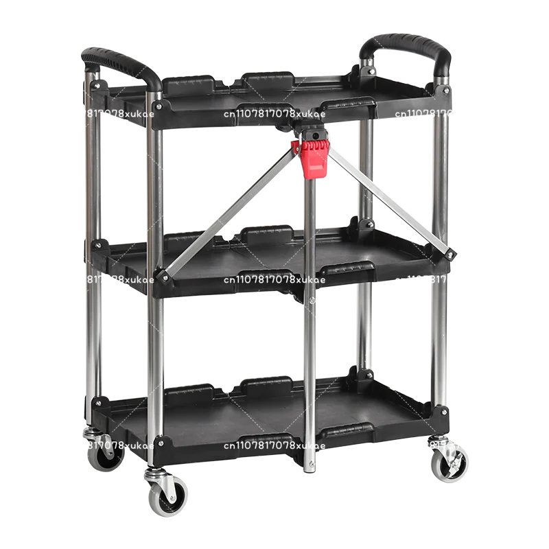 Three-layer Foldable Tool Cart Trolley Film and Television Cart Director Kitchen Multi-functional Turnover Car Live Broadcast