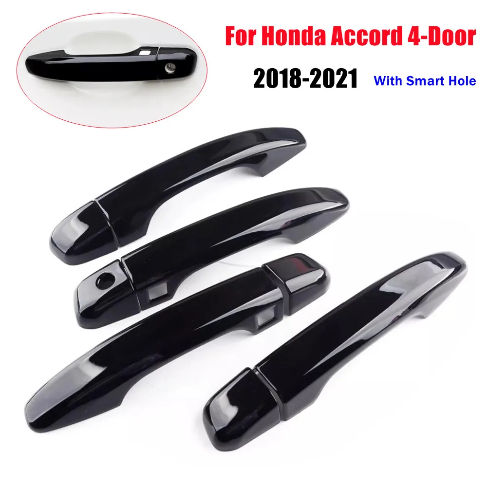 For Honda Accord 4-Door 2018 2019 2020 2021 Exterior Smart Door Handle Frame Cover Trim ABS Protective Sticker Accessories