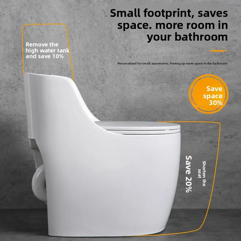 

Small Apartment Toilet Porous Water Outlet Siphon Flush Toilet Household No Rim Seat WC Water Saving Bathroom Commode