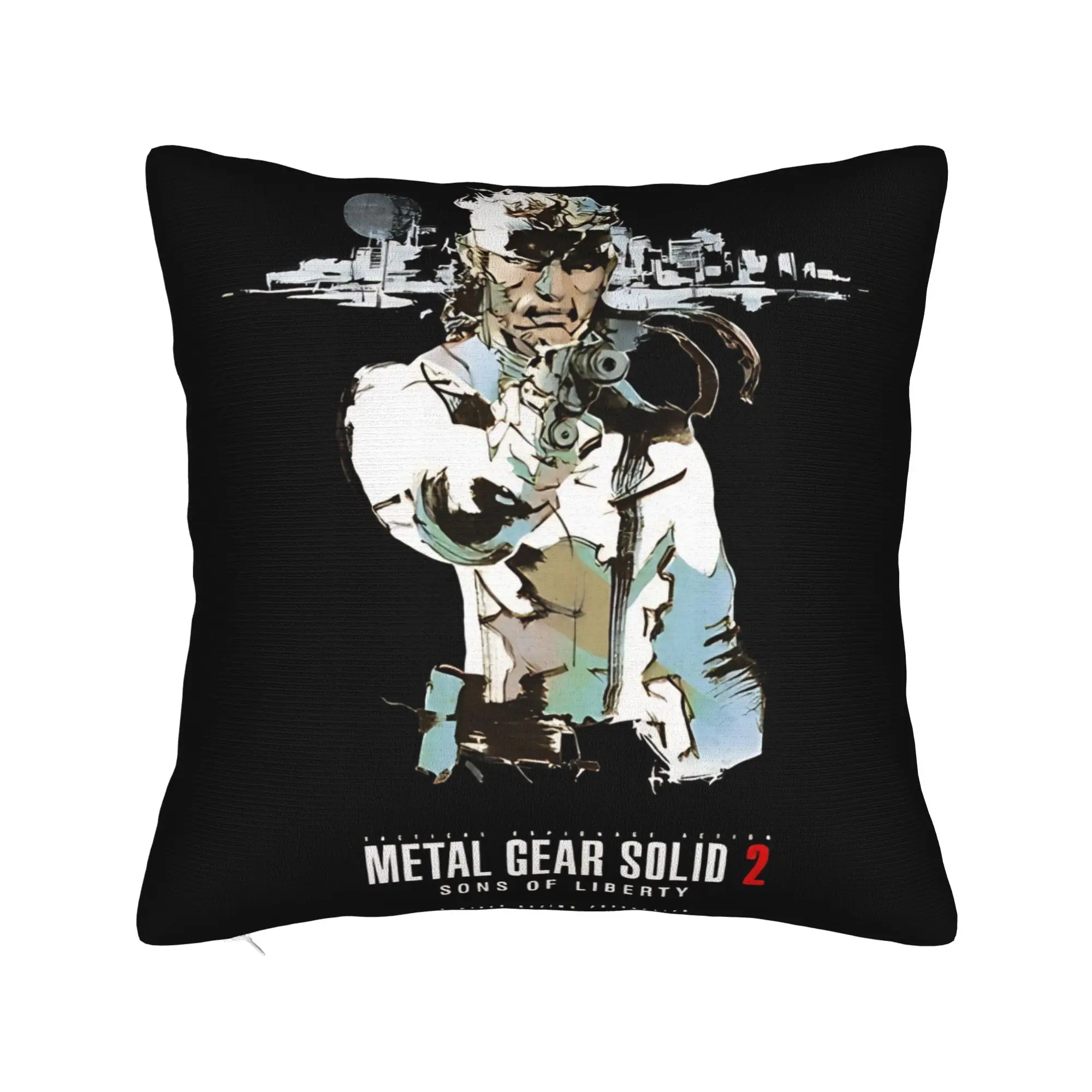 MGS Metal Gear Solid Snake Negative Pillow Case  Comfy Pillow Cover Morden Cushion Cover For Sofa Home Decoration