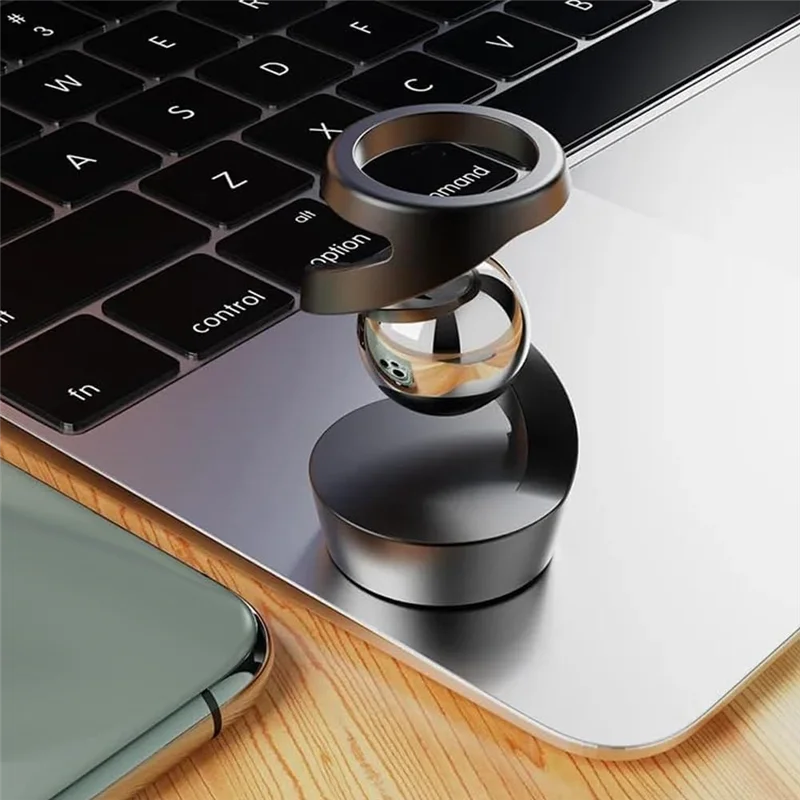 ABWE-デスクトップ吊り下げジャイロスコープ、重力に逆らうキネティックデスク、ストレスリリーフキネティック彫刻アルミニウムロータリージャイロ