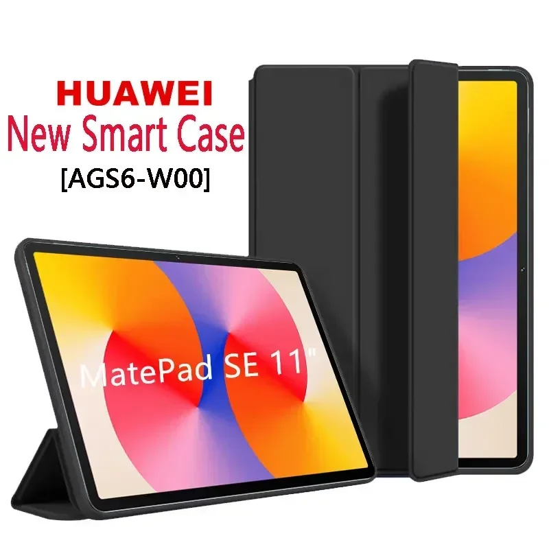 New Smat Case For Huawei MatePad SE 11 inch AGS6-W00 Leather Tri-folding Magnetic Stand Cover Funda For MatePad SE