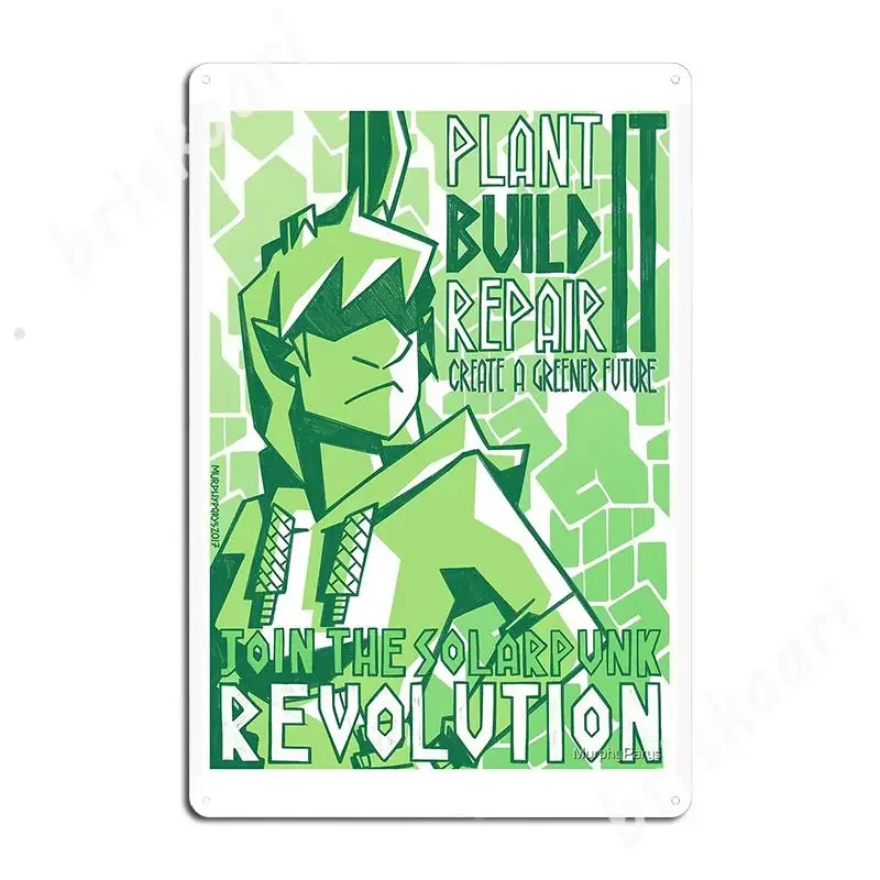 Solarpunk Revolution (Clean) Metal Signs Club Home Club Bar create Plaques Tin sign Posters