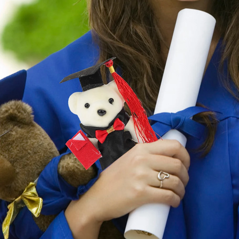 

8 Pcs Mini Doctor Bear Grad Stuffed Graduation Season Decoration Flower Animals Small