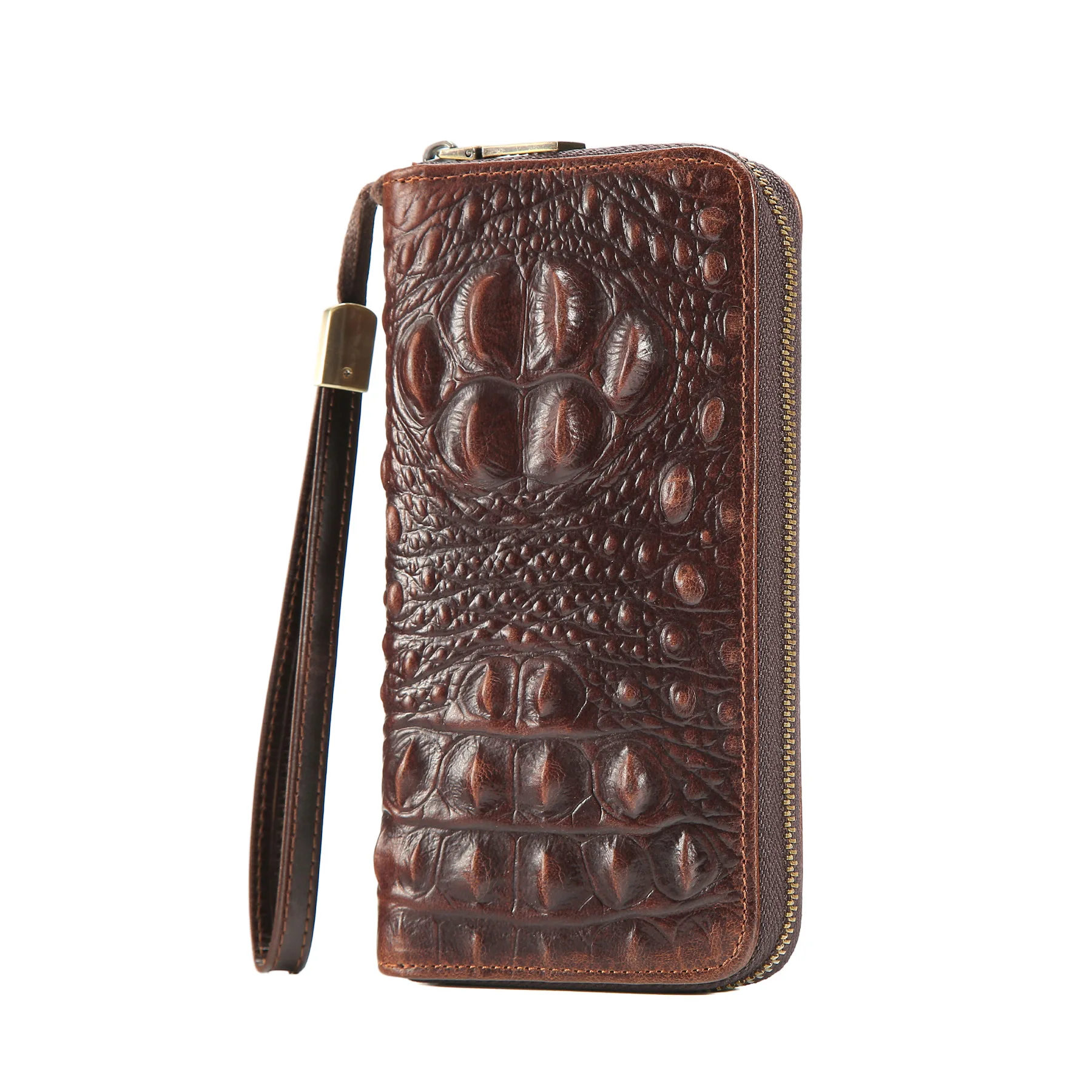 long-men-genuine-leather-wallet-crocodile-pattern-zipper-clutch-purse-with-wrist-strap-vintage-cowhide-card-holder-organizer