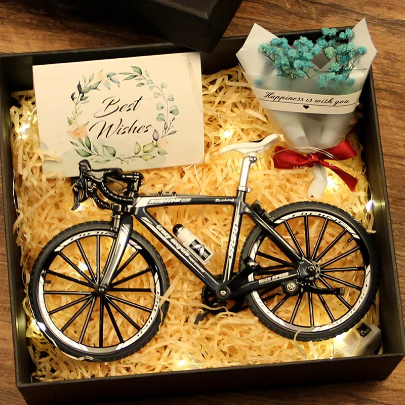 1:8 Bicicletta da strada 1:10 Bici da corsa Modello di mountain bike Simulazione in lega Giocattolo per bicicletta Ornamenti creativi per confezione regalo leggera