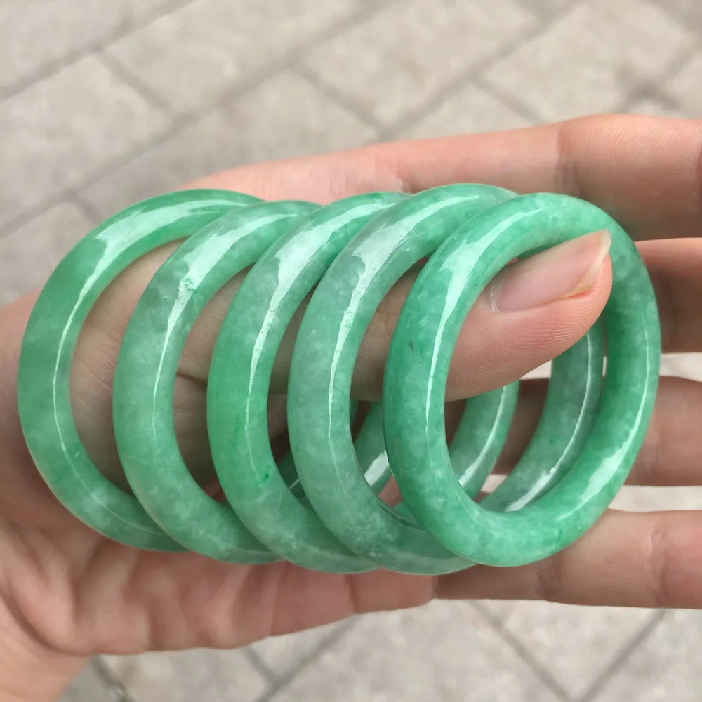 40mm Natural Myanmar Bruma Bean Green Jade Jadeite Bangles Hand Child Children Baby Stone Bangle Bracelet Jewelry Bracelet