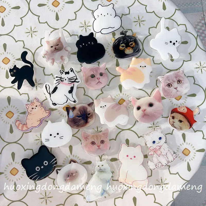 

White bag cat For Magsafe Magnetic Phone Grip Tok Griptok Stand For iPhone Funny Foldable Wireless Charging Holder