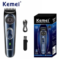 Kemei KM-1256 Electric Cordless Professional 1-10mm Hair Clipper Universal Serial Bus Rechargeable Haircut Waterproof Men's Barb