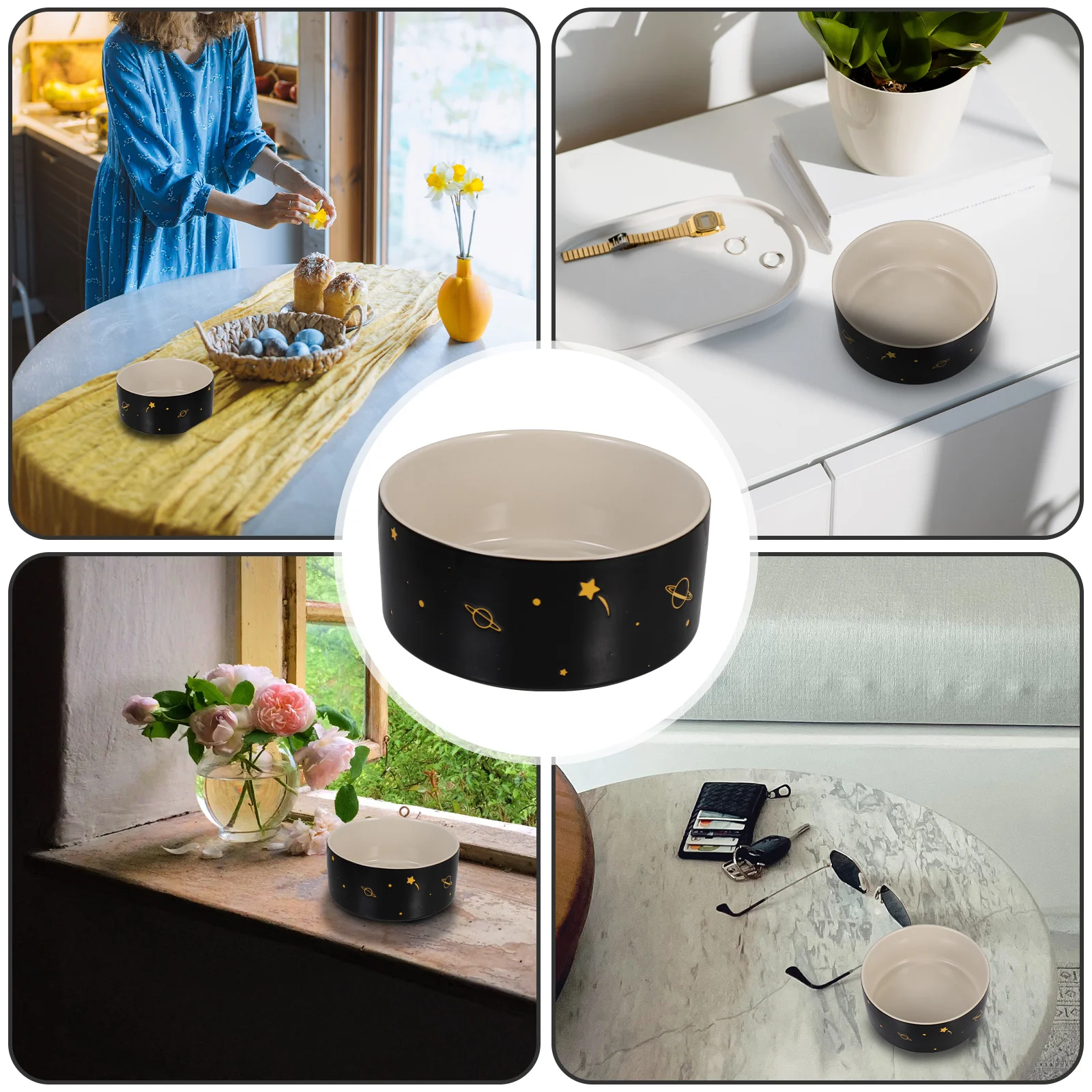 

Key Storage Holder Tray Stable Bottom Jewelry Dish Coin Bowl Snack Holder for Home and Office Key Storage Bowl