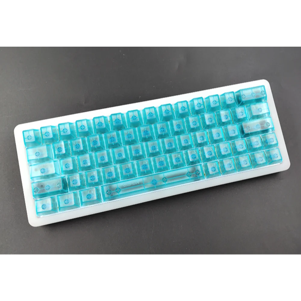 Silkscreen transparente cereja Keycaps, teclado mecânico, translúcido, Glacier Crystal, 139 chaves para 60, 80, 87, 98, 104, 108