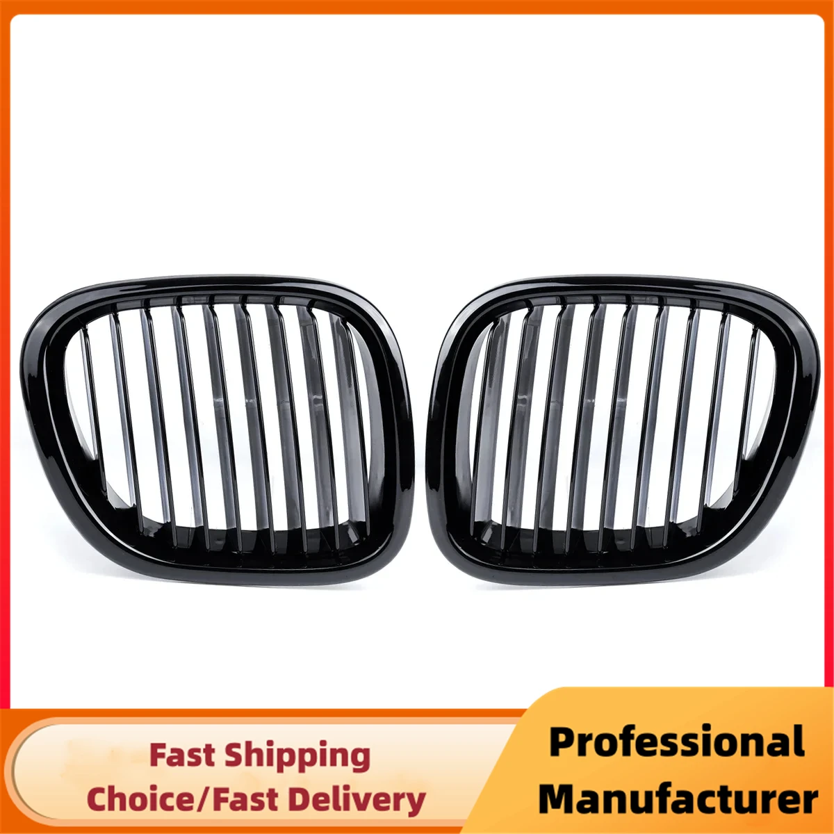 For BMW Z3 E36 1996-2002 Front Kidney Racing Grille Glossy Black Car Single Slat Sport Grill Glossy Black Grille