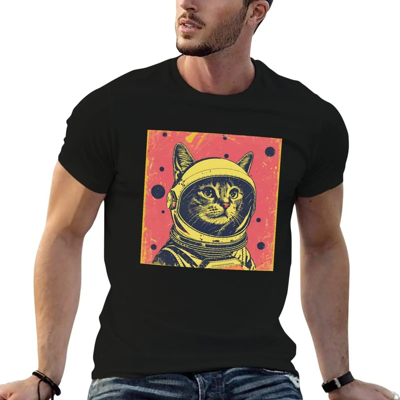 

Cat and Space, Cute Cat Astronaut, Kitty Astronaut, Space T-Shirt anime t shirts oversize anime t shirts for man T-Shirt