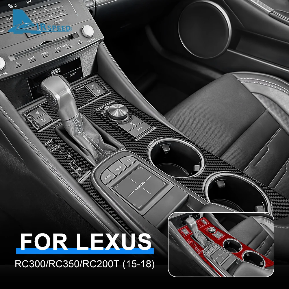 

for Lexus RC300 RC350 RC200T 2015-2017 2018 Car Central Control Gear Panel Frame Real Carbon Fiber Interior Trim Accessories