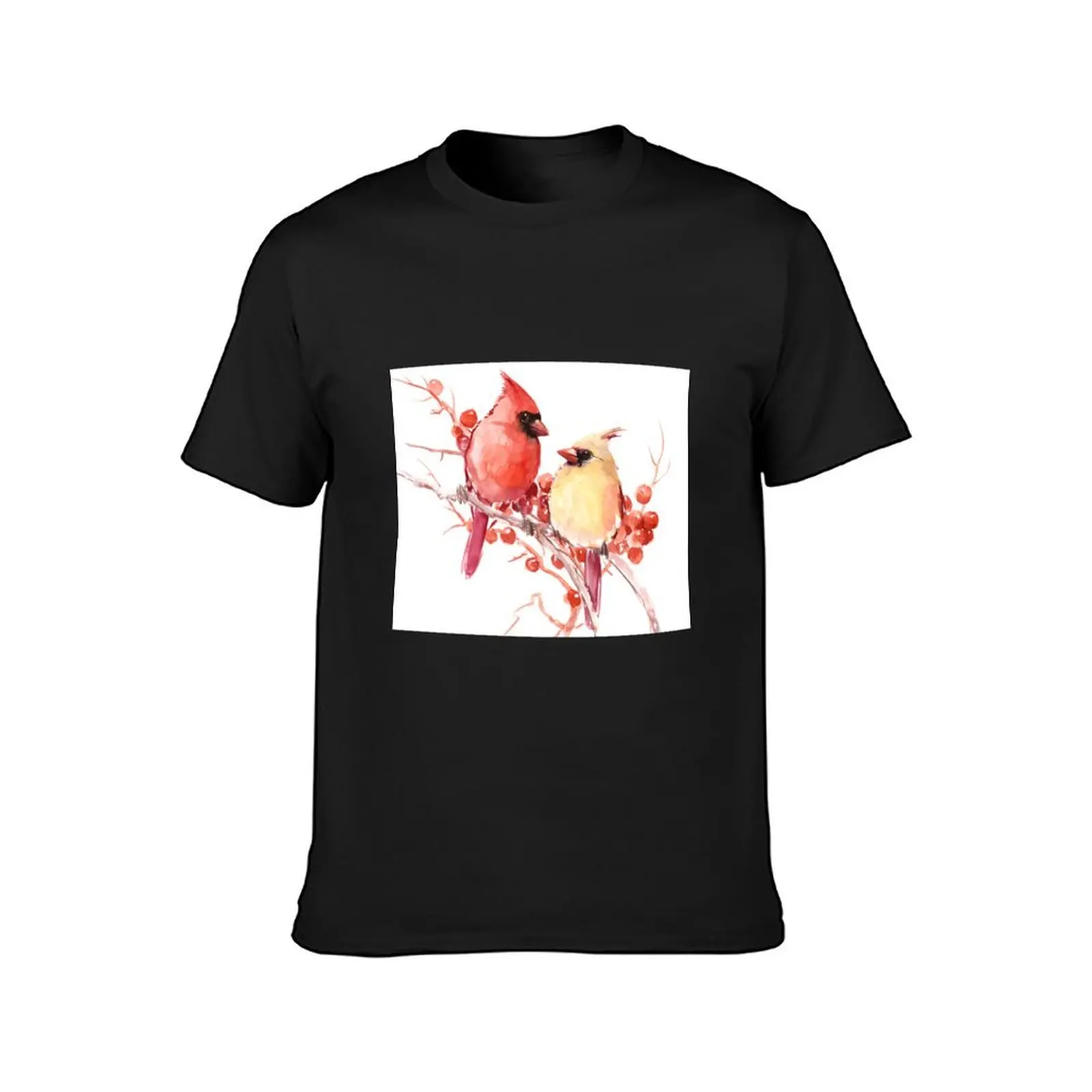 Cardinal Birds T-Shirt aesthetic clothes hippie clothes summer tops T-shirt men