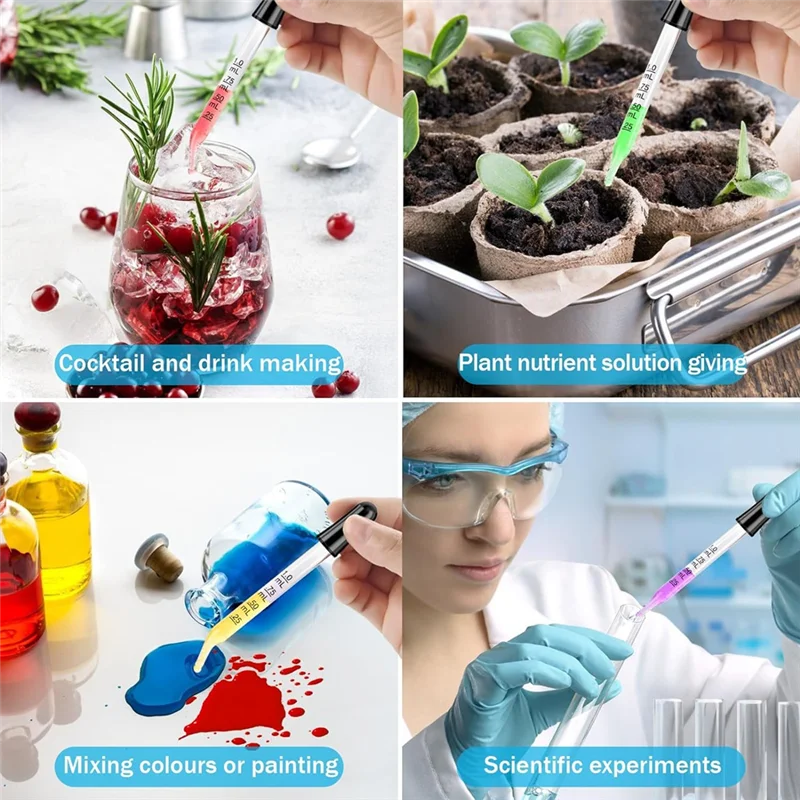 Practical-10 Pack Glass Eye Droppers - Curved And Straight Tips, 1 ML Pipette Droppers For Crafts, Measuring And Eyedroppers