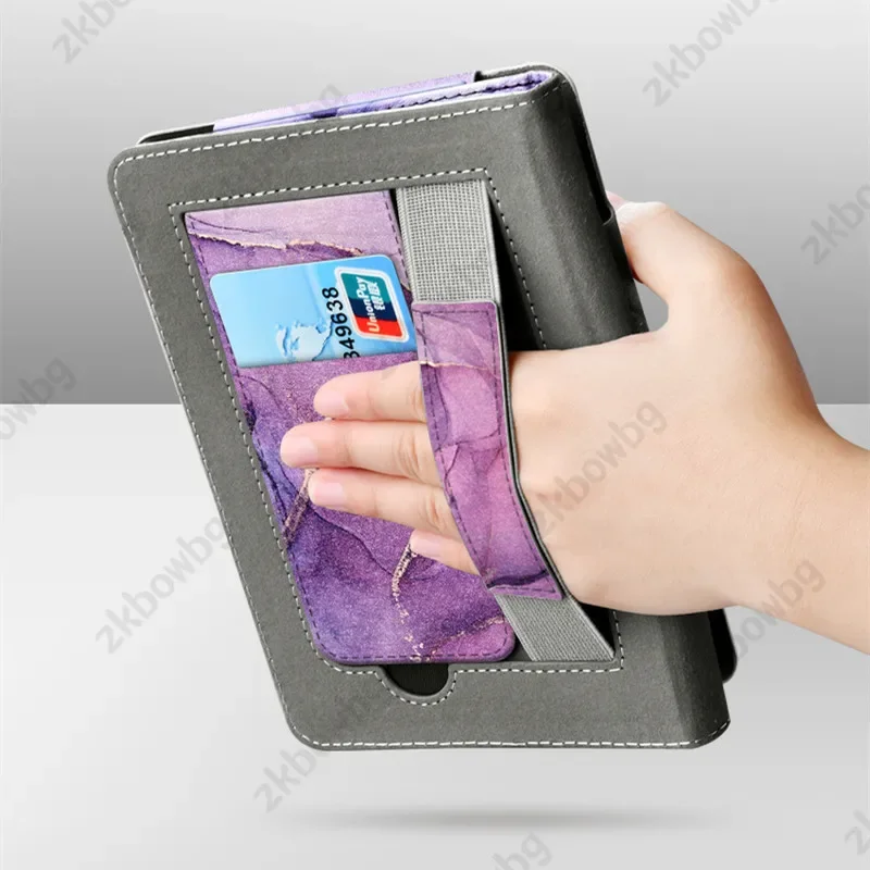 لـ Kindle Paperwhite 12th Generation 2024 Colorsoft Signature Edition 12th 7 بوصة حافظة جلدية PU حزام اليد غطاء النوم التلقائي #6