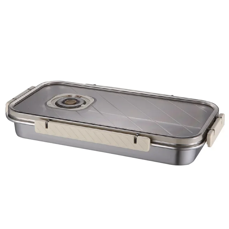 Stainless Steel Outdoor Tableware Vacuum Cool Food Storage Box Lunch Dumpling Keep Fresh Tin Camping Picnic Portable Cutlery Set