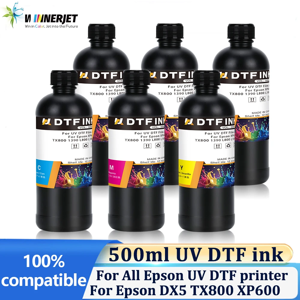 Winnerjet UV DTF ink for All Epson UV DTF R1390 R2000 R1900 L805 L800 L1800 printer For DX4 DX5 DX6 DX7 TX800 XP600 Printhead