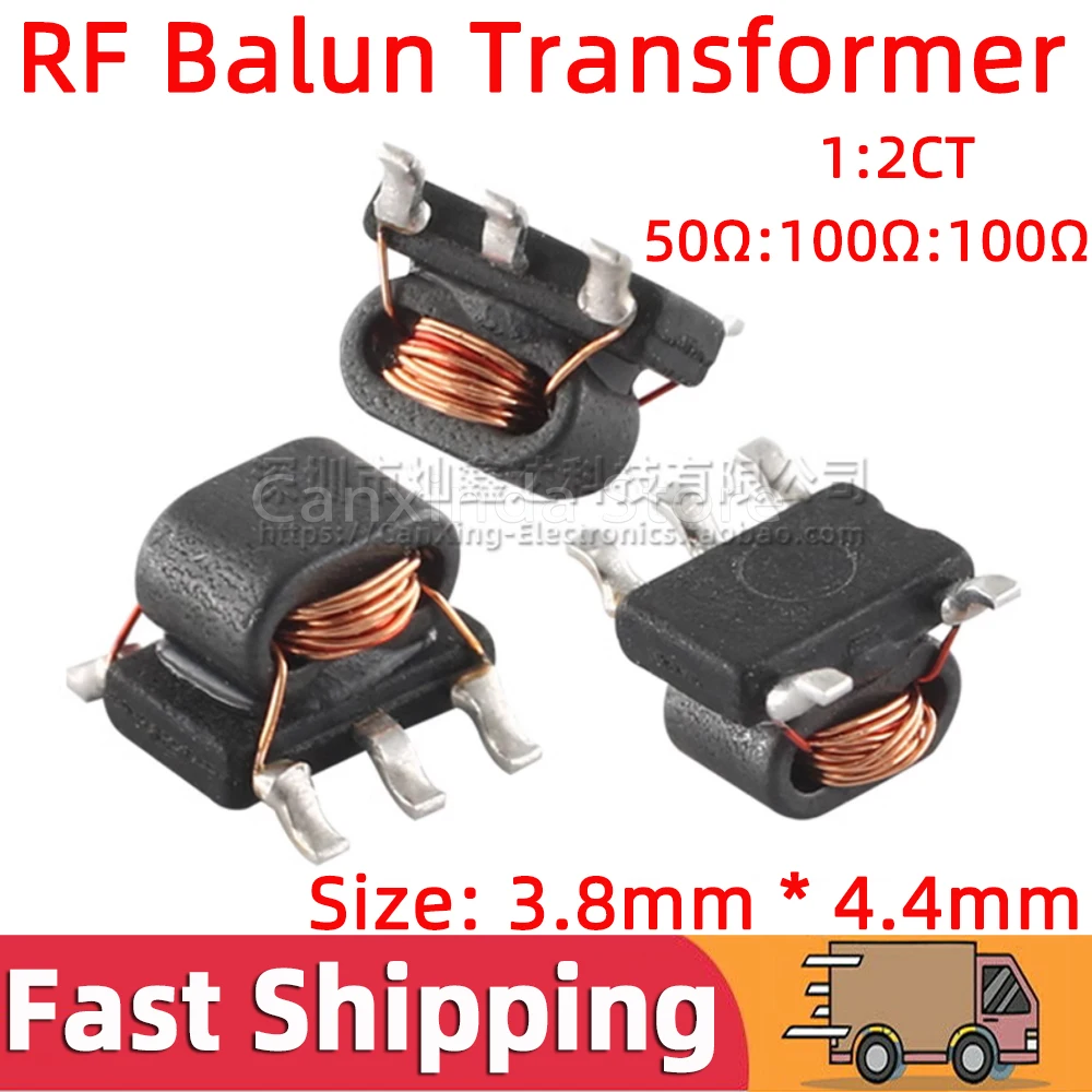 

5pcs SMD RF Signal Balun Transformer 1:2CT Frequency Mixer 50Ω:100Ω:100Ω Unbalanced Balanced Isolated Tapped 617PT-1667