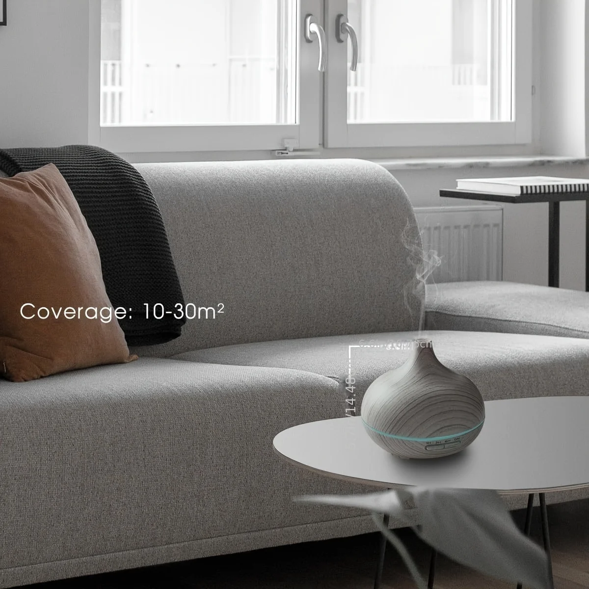 جديد الناشر للمنزل 550 مللي المنزل الخشب الحبوب العطر آلة بخاخ زيت طبيعي بالموجات فوق الصوتية التحكم عن بعد لتنقية الهواء مع