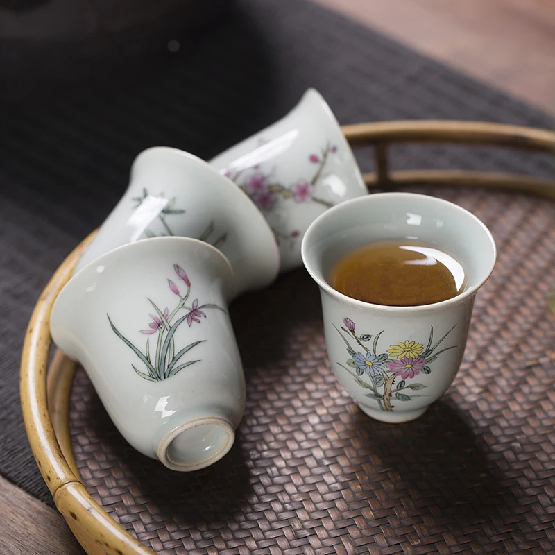 New Arrival Zhong's Kiln Ceramic Tea Cups Sets Handmade Chinese Tea Cup Porcelain Cups for Drinking