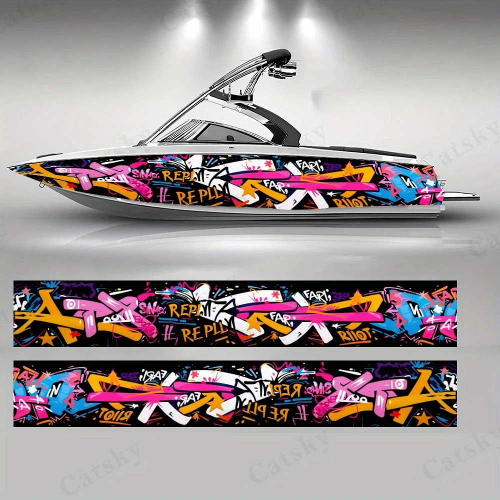 

Street Graffiti Boat sticker vinyl ship pontoon deck Boat fishing decorative pontoon boats decal