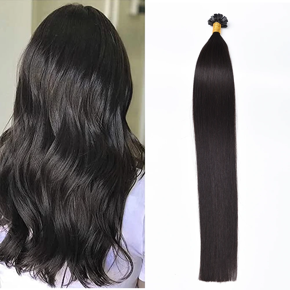 Russian Pre Bonded Flat Tip Hair Extensions 1.0g/strand Keratin Fusion Hair Extensions