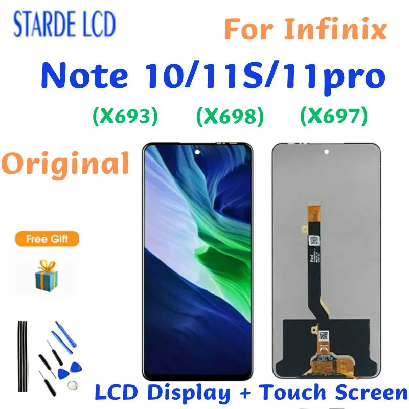 

6.95" For Infinix Note 10 X693 LCD Display Touch Screen Digitizer Assembly For Note 11s X698 Note 11pro X697 Replacement Parts