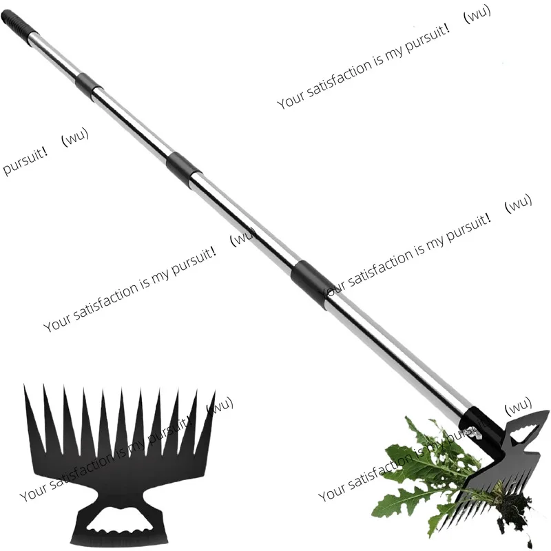 Long handle weeding tool 11-tooth manual weeding rake weeding tool for patios, lawns, patios and gardens