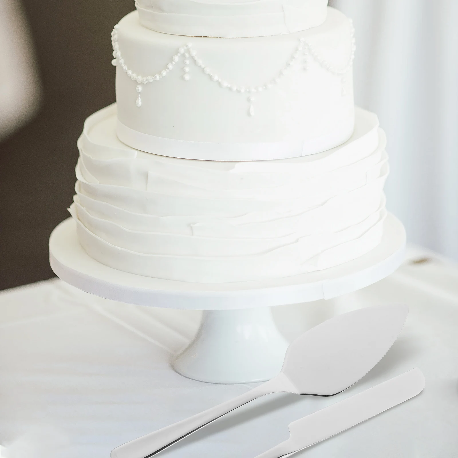 

1Set Cake Cutter and Server Set Stainless Steel Slicing Spatula for Cake Pie Serving Holiday Anniversary Rustic Wedding Catering