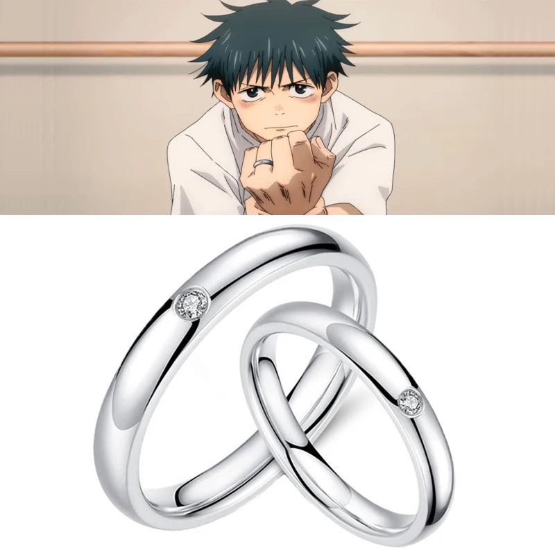 Anime jujutsu kaisen yuta okkotsu anéis cosplay adereços homens mulheres casal amante anel jóias acessórios presentes anillo