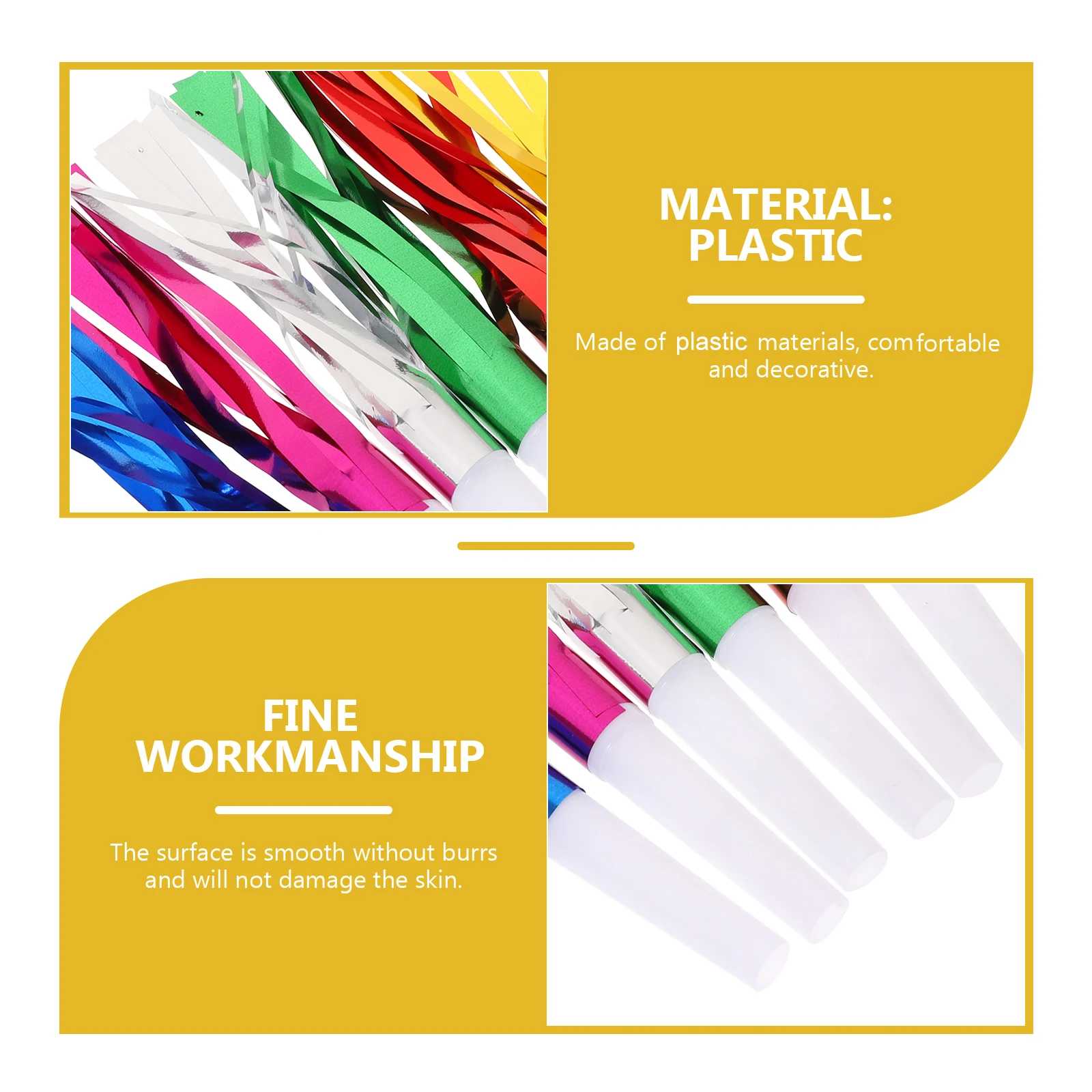 

24Pcs Metallic Fringed Party Whistles Loud Noise Makers Bright Mixed Colors for Christmas Birthday Wedding Favors Blowouts