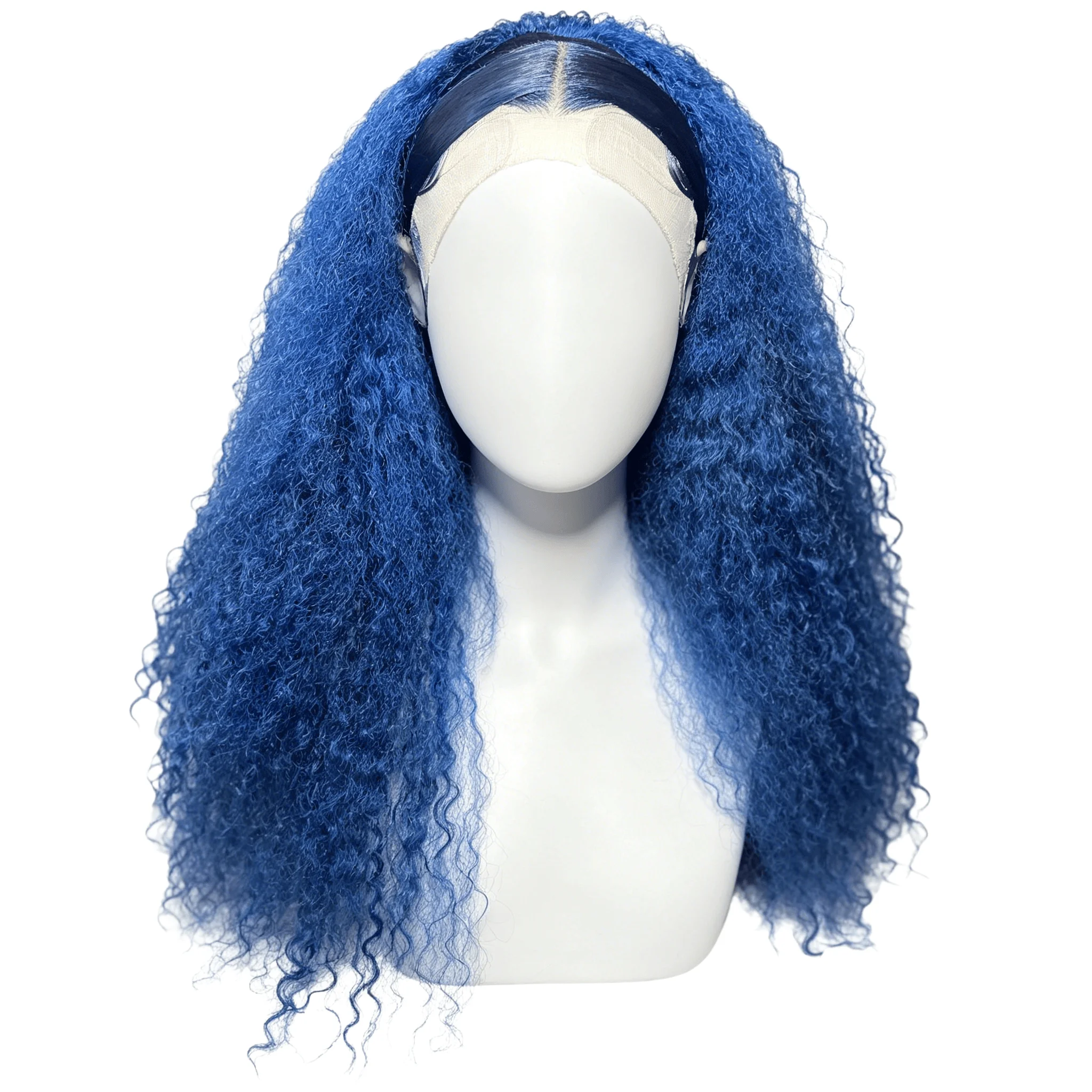 Dark Blue Curly Human Hair Wig 13x6 13x4 Lace Front Wig Pre Plucked Brazilian Virgin Transparent Lace Frontal Wig For Women 250% view 5