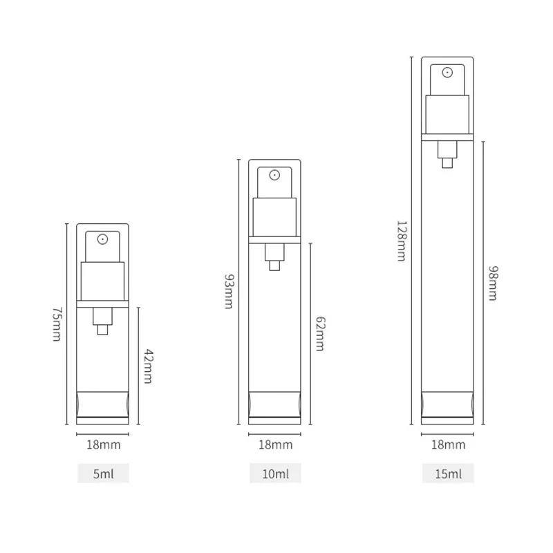 5Pcs 5-15ml Airless Pump Vacuum Bottle Plastic Refillable Cream Lotion Emulsion Bottles Liquid Containers Travel Accessories
