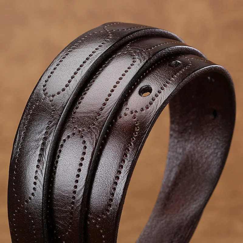 Versatile top layer cowhide, new vintage pin buckle, fashionable jeans, belt embellished belt