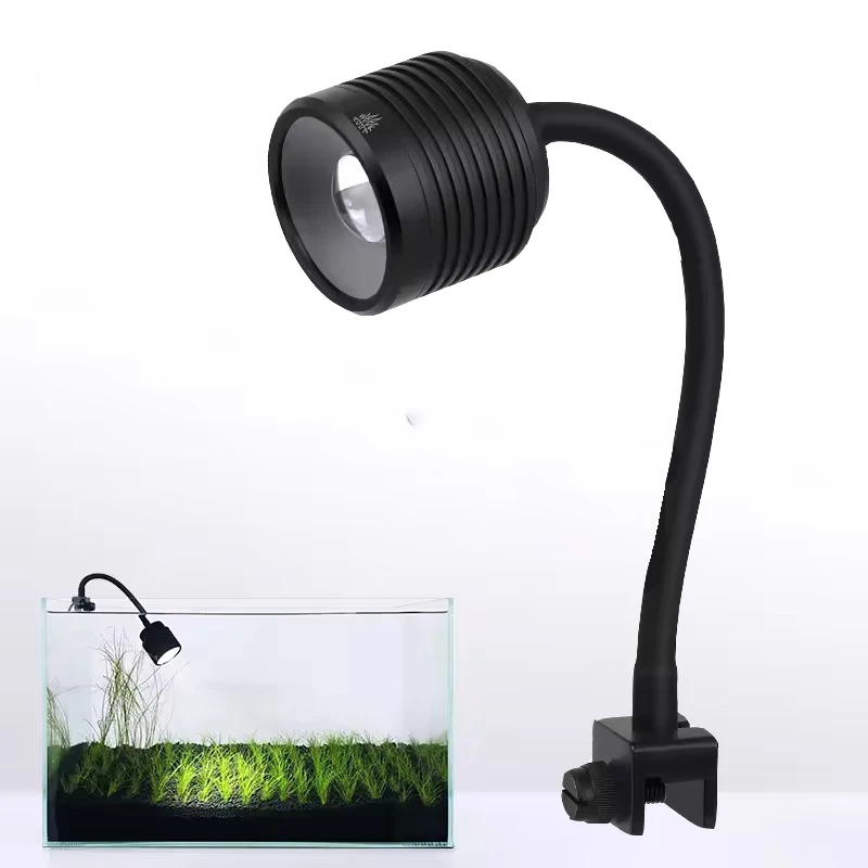 Adjustable Small LED Spotlight for Fish Tank Aquatic Grass Light Aquarium Lights Turtles Tank Clamp Lamp Landscaping Spotlight