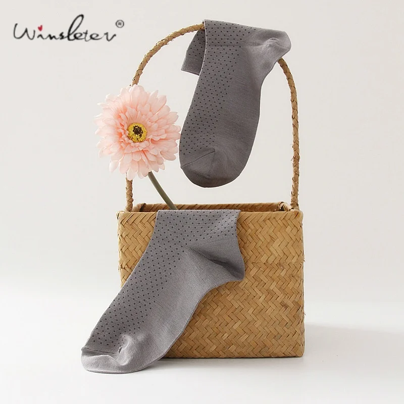 

Winsleter, 5 пар шелковых сетчатых носков (70% шелк), женские удобные дышащие носки, модные повседневные носки, коллекция Лето-Осень 2026, P62964JF