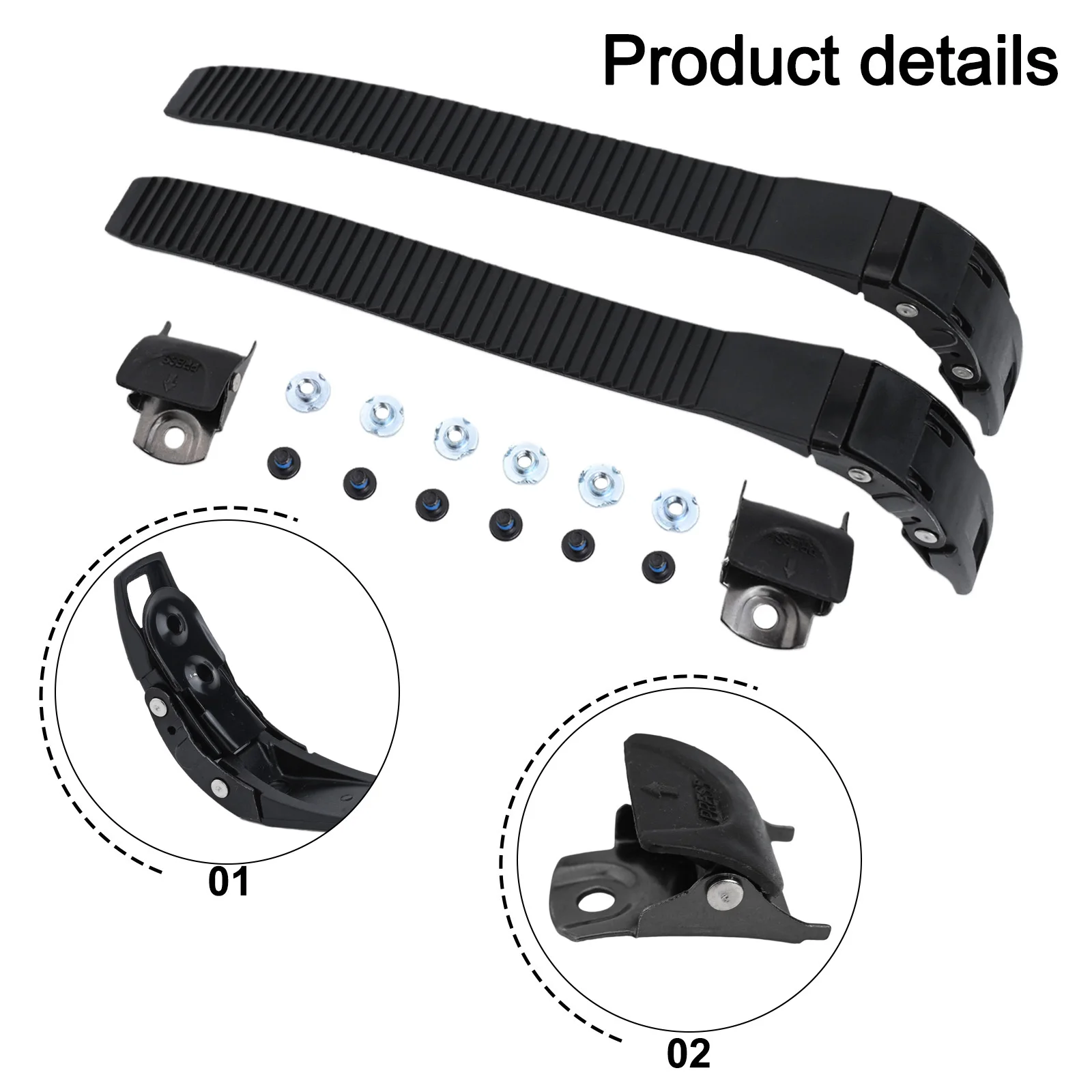 

2 Sets Roller Skates Strap Fastening Straps Inline Skate Strap Buckle With Clamp Screws Nut Replacement