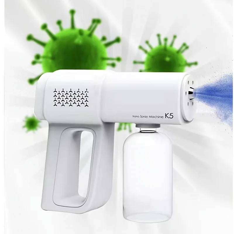 Cordless Handheld Steam Fogger Sprayer Gun - Rechargeable Sanitizing Atomizer - Safe for Indoor/Outdoor Use