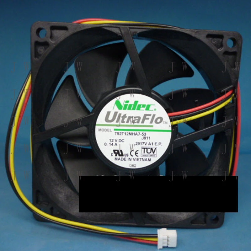 DDW  for NIDEC T92T12MHA7-53 J811 DC 12V 9025 0.14A 90*90*25MM  3 line silent cooling fan