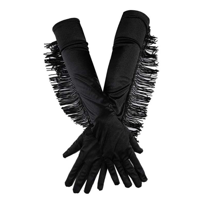 Satin Long Gloves Women Party Gloves Over the Elbow Night Club Mittens