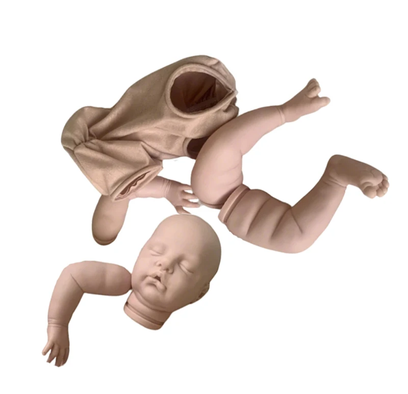

21inch Reborn Doll Kit Ruby Sleeping Newborn Baby Fresh Color Unfinished Doll Parts with Body Handmade Blank Doll Kit