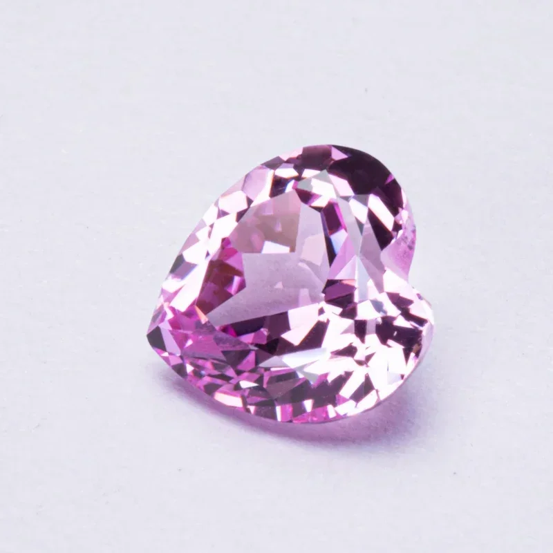 Lab Grown Sapphire Heart Shape Pink Color VVS1 Gemstone for Charms Diy Jewelry Making Bracelet Ring Selectable  AGL Certificate